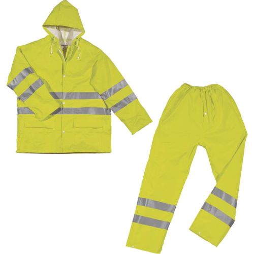DeltaPlus 208-High Visibility PVC Rain Suit