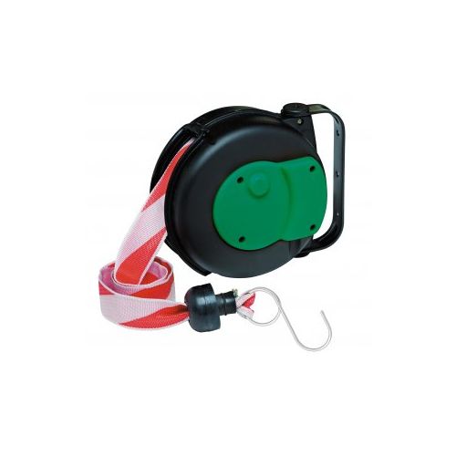 Automatic winding reel INDICATOR - 8m yellow/black bandYellow/black plastic Closed Casing H190 x W 220x D 115 - ERSR/08P1JN