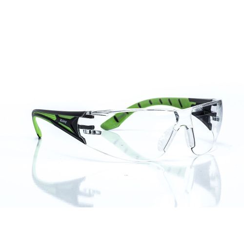 Riley Stream Green Safety Spectacles - Clear