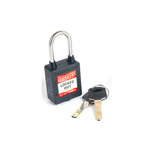 3-PTP (Three Point Traceability Padlock).</br> 
Color: NOIR (BLACK). Stainless Steel (SS304 Grade) 3PTPNKDMKR40