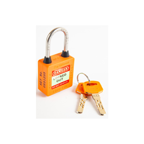 3-PTP (Three Point Traceability Padlock).</br> 
Color: ORANGE.  Stainless Steel (SS304 Grade) 3PTPOKDR40
