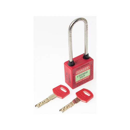 3-PTP (Three Point Traceability Padlock).</br> 
Color: RED. Stainless Steel (SS304 Grade) 3PTPRKDL80