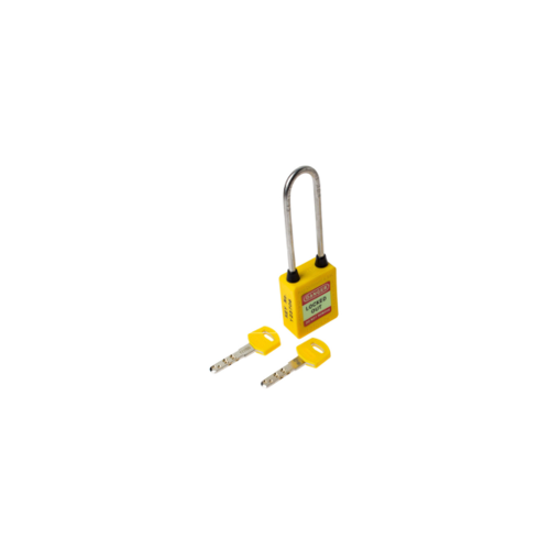 3-PTP (Three Point Traceability Padlock).</br> 
Color: YELLOW. Stainless Steel (SS304 Grade) 3PTPYKDMKL80