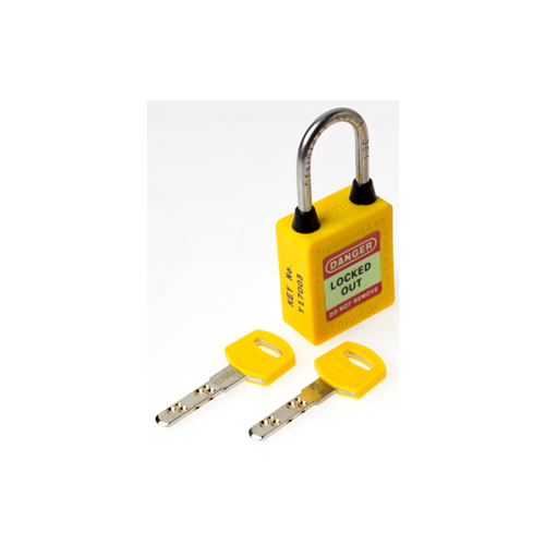 3-PTP (Three Point Traceability Padlock). 
Color: YELLOW. Stainless Steel (SS304 Grade) 3PTPYKDMKR40