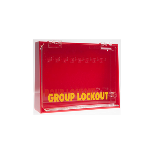 Group Lock Box - Acrylic construction with hinged door & 8 key hooks GLB‐AR8KH