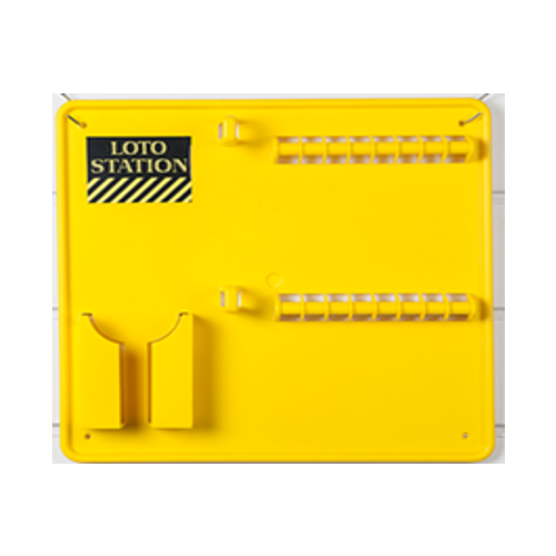 Lockout Station - Capacity: 16 Padlocks + 
1 Tag Pocket + 2 Hasp Hooks LS‐16L‐1P‐Y
