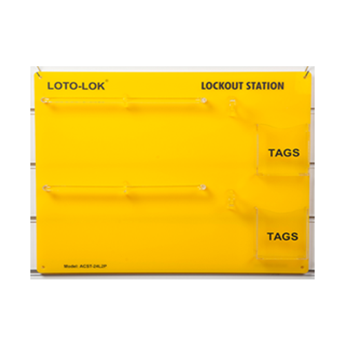 Lockout Station - 24 Padlocks Capacity +
2 Tag Pockets + 2 Hasp Hooks LS-ACST‐24L2P-EB