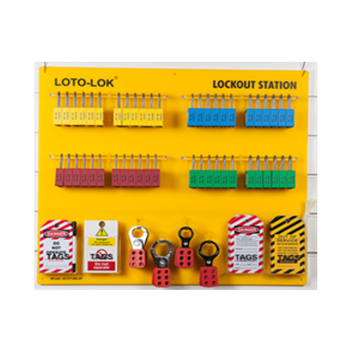 Lockout Station - 48 Padlocks + 40 Tags + 
Cable Ties + Marker Pen + 4 Hasps LS-ACST‐48L4P-CS