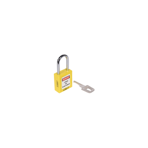 SAFETY LOCKOUT PADLOCK. Chrome Plated Steel REGULAR Shackle. Color: YELLOW.  PD-LQYLKDS38