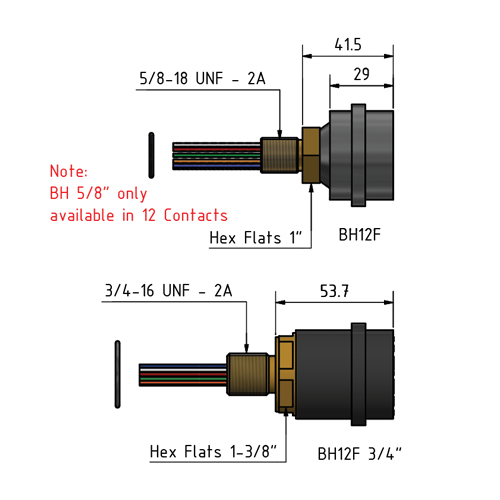 MacArtney BH25F Brass Bulkhead female