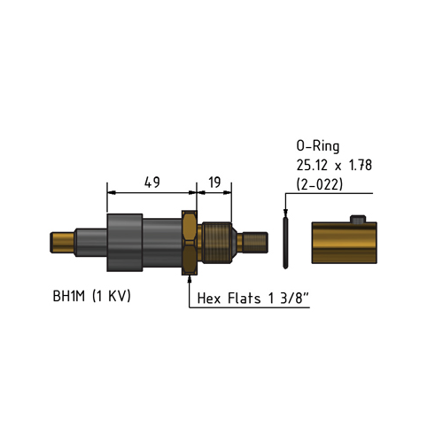 MacArtney BH1MAS (1 KV) Power 1 contact male