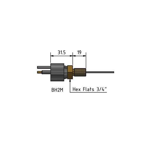 MacArtney BH5M Brass Bulkhead male