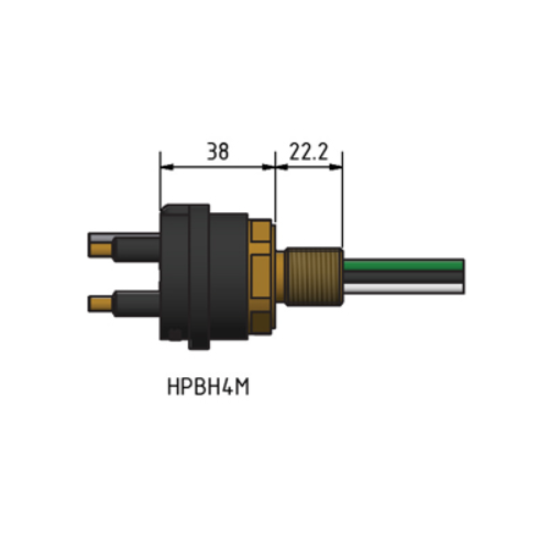 MacArtney HPBH4MTI High power 4 contact male