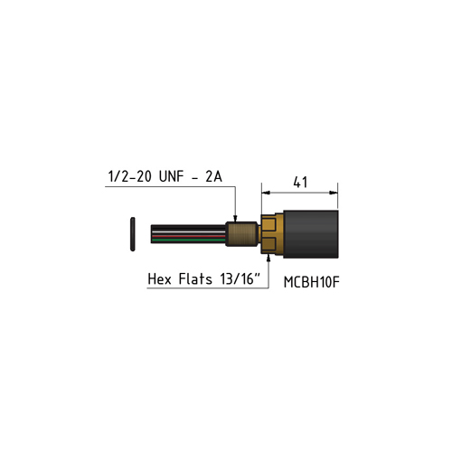MacArtney MCBH16FAS 2 o-ring 22mm Hex ** Double O-ring MCBH female 22mm Hex Stainless steel Anodized aluminium