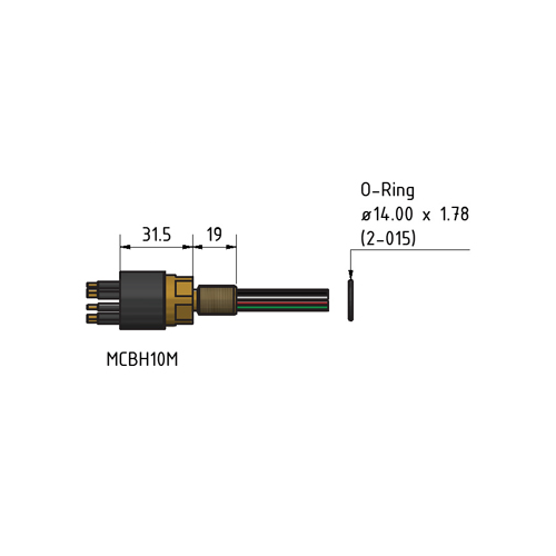 MacArtney MCBH16MSS 2 o-ring 22mm Hex**   Double O-ring MCBH male 22mm Hex Stainless steel