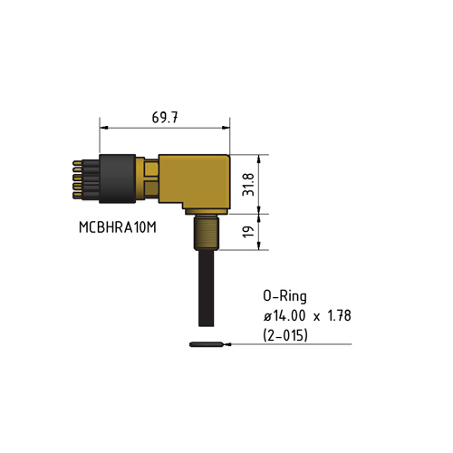 MacArtney MCBHRA16M ** Brass Micro bulkhead right angle male