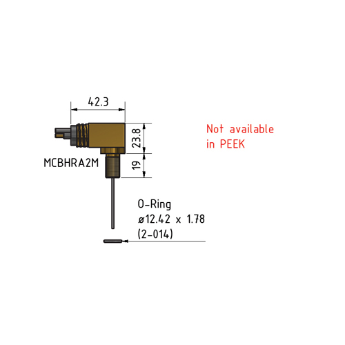MacArtney MCBHRA8MAS ** Anodized aluminium Micro bulkhead right angle male