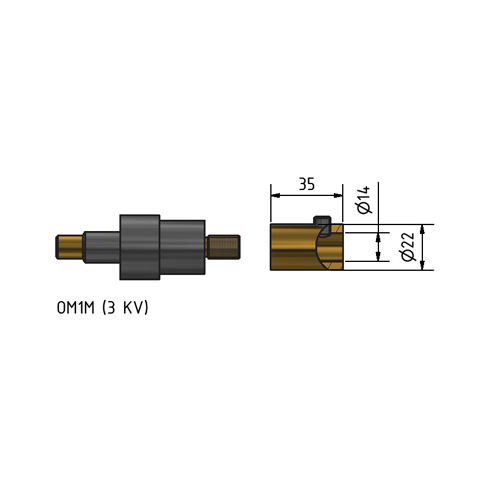 MacArtney OM1M Power 1 contact male