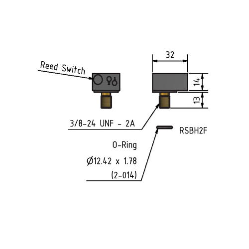 MacArtney RSBH2FSS LP reed switch 2 contact female