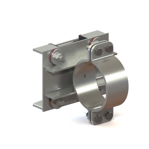 NICZUK Massive fixed point pipe clamp PSF 250 (269-274) welded to an installation kit