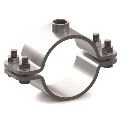 NICZUK Massive fixed point pipe clamp PSF 500 with connection M20 (504-509) fire zinc-plating