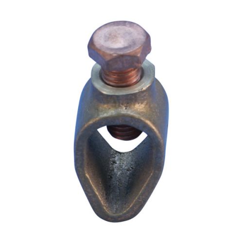 C200156910 nVent Erico Ground Rod Clamp, Rod to Conductor, Bronze, Gunmetal, 15,875 mm–19,05 mm dia, 70 mm² Stranded Max, 24 mm Wrench
