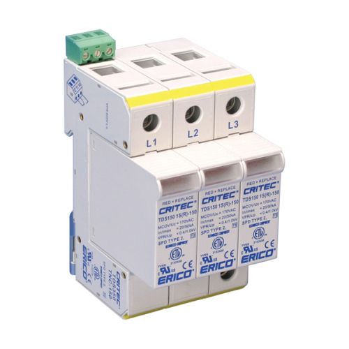 TDS1501SR240702406 nVent Erico Transient Discriminating Surge Diverter, 50 kA Single Mode, 220-240 VAC Un