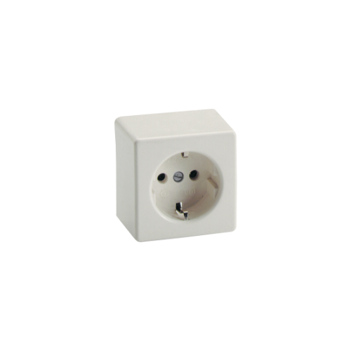 Socket 2P+E, 16A 250V~. White colour. - 5001