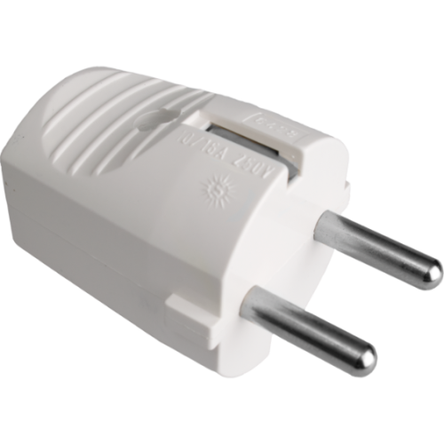 Plug 2P+E 16A 250V~. White colour. - 6428