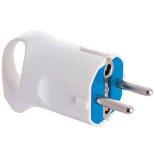 Plug 2P+E 16A 250V~. White colour. - 6566A