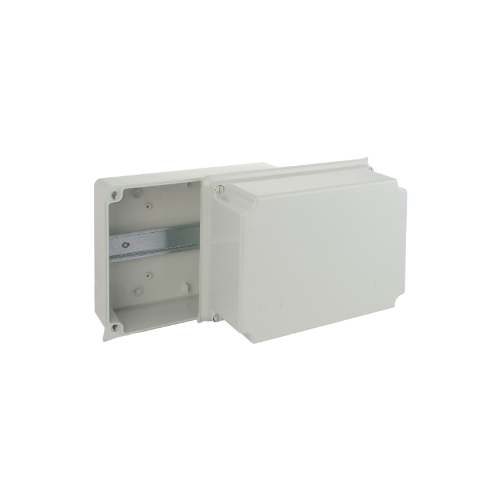Sealed Junction box 220x170x140 Internal dimensions. IP65 IK07. ¼ turn screw.
DIN rail 35 mm. - 886AG