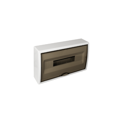  407x247x104, 18 Modules, Vertical Opening, 2 PE Terminals, Fumé - R8704PFR2