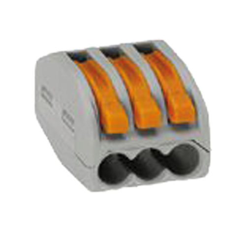  3x4 Terminal block. 3 entries for rigid cable 4 mm² / flexible 2,5 mm² - CLE34