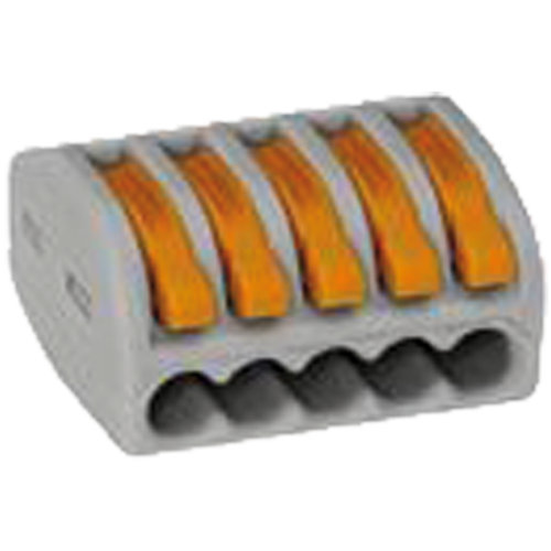 5x4 Terminal block. 5 entries for rigid cable 4 mm² / flexible 2,5 mm² - CLE54