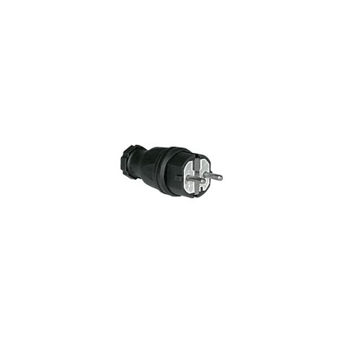 16A 250V Earth, Ø 4.8, Rubber, Black - 5706F