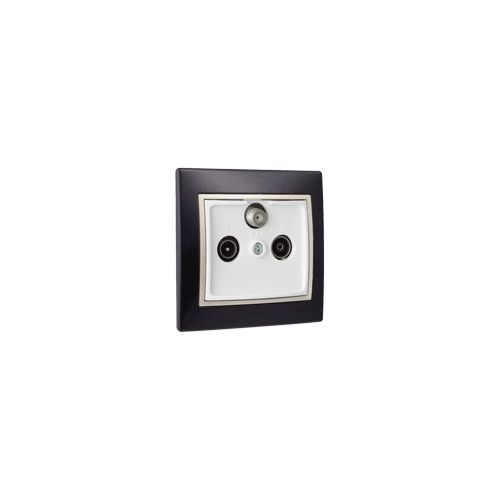  SOLERA Telephone connector RJ11, Frame included, BLACK - ERP48NU