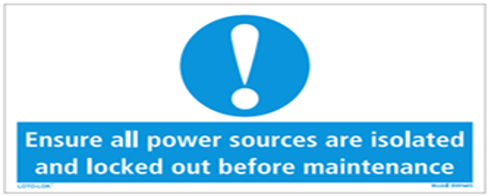 STICKER VINYL - Lockout / Tagout 
Self-Adhesive LOTO Sticker. W 300 x L 150mm.  BWH - 05