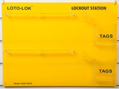 Lockout Station - 24 Padlocks Capacity +
2 Tag Pockets + 2 Hasp Hooks LS-ACST‐24L2P-EB
