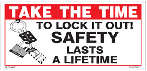 STICKER VINYL - Lockout / Tagout 
Self-Adhesive LOTO Sticker. W 300 x L 150mm.  RBH - 10