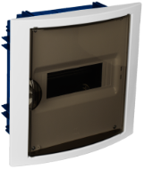  205x233x72, 8 Modules, Horizontal Opening, 2 PE Terminals, Fumé - R5108PFHR2