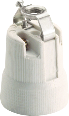 SOLERA Thread holder E-27 Anti rotation protection, shock protected, 4A, 250V, white - 678B