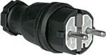 16A 250V Earth, Ø 4.8, Rubber, Black - 5706